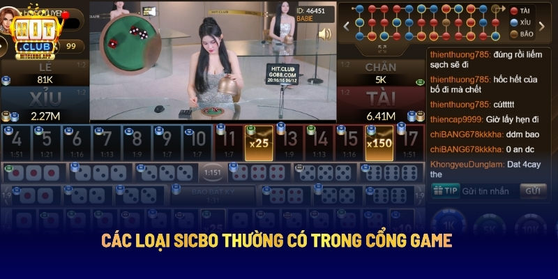 Các Loại Sicbo Thường Có Trong Cổng Game
